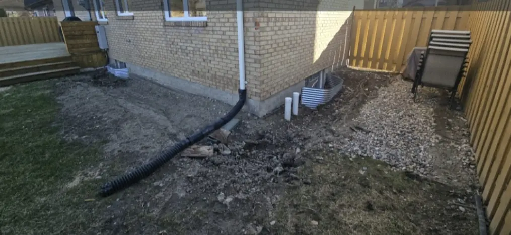 Before — Damaged, uneven ground